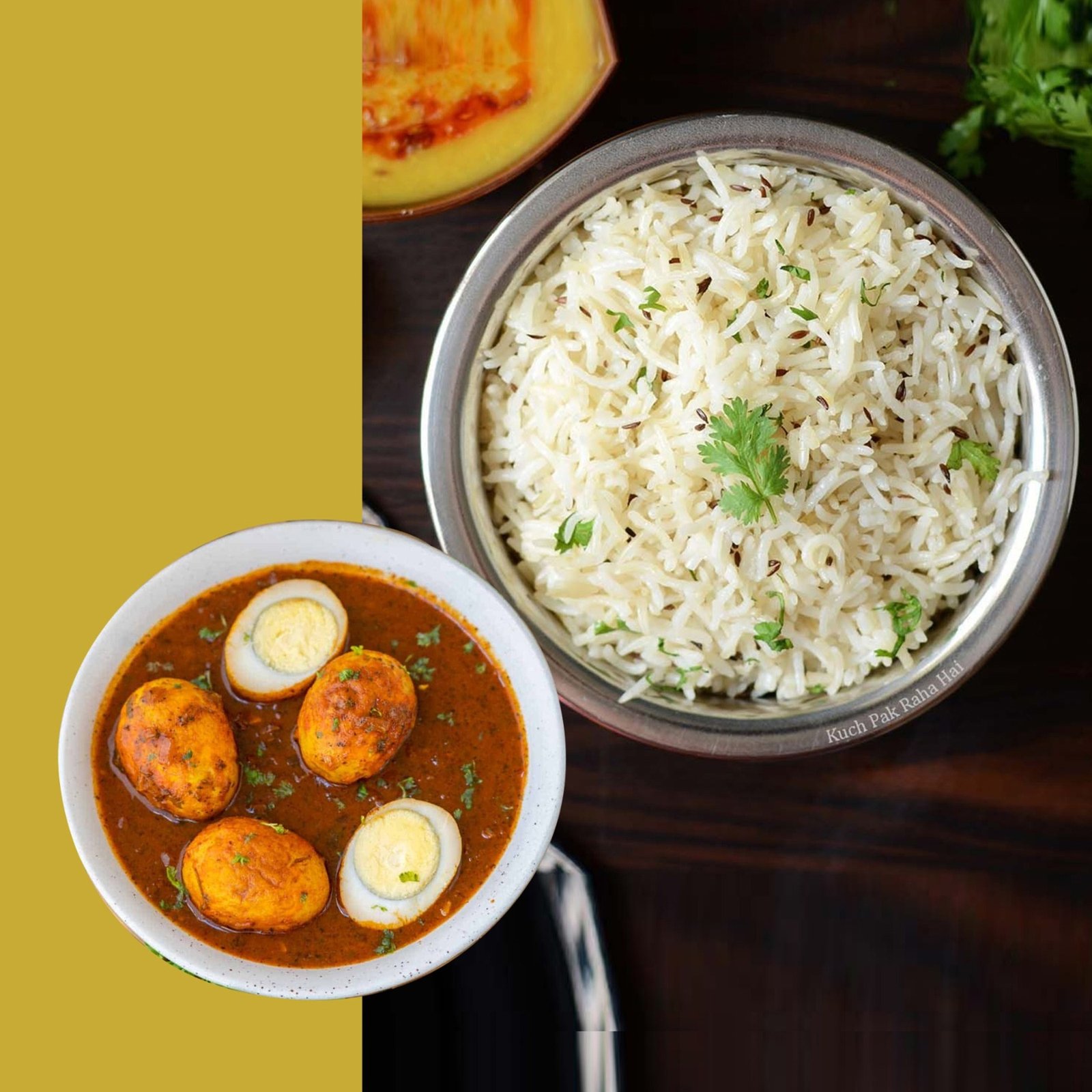 White Rice + Egg Curry